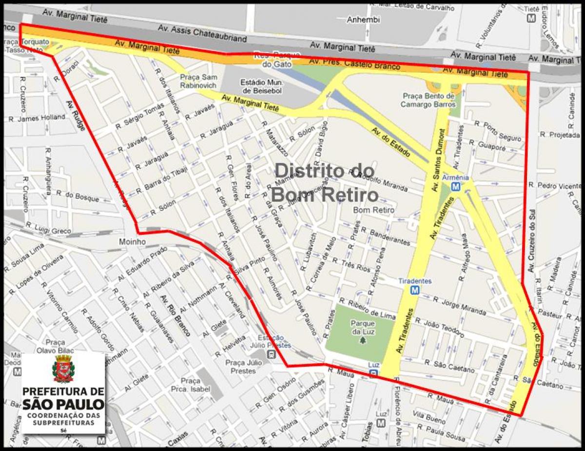 แผนที่ของ Bom Retiro São Paulo