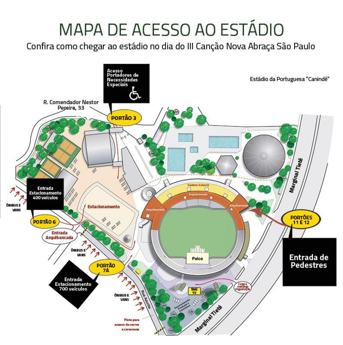 แผนที่ของ Canindé สนามกีฬา