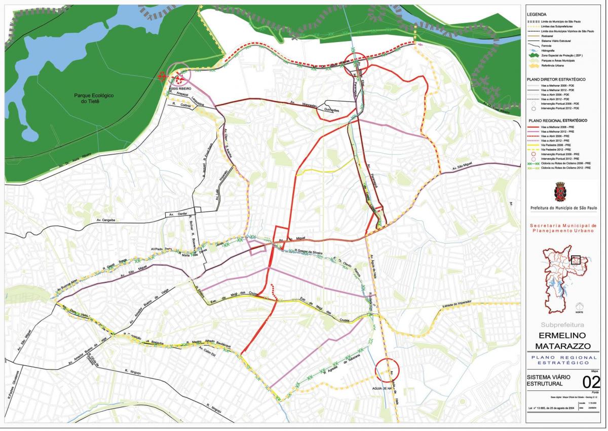 แผนที่ของ Ermelino Matarazzo São Paulo-ถนน