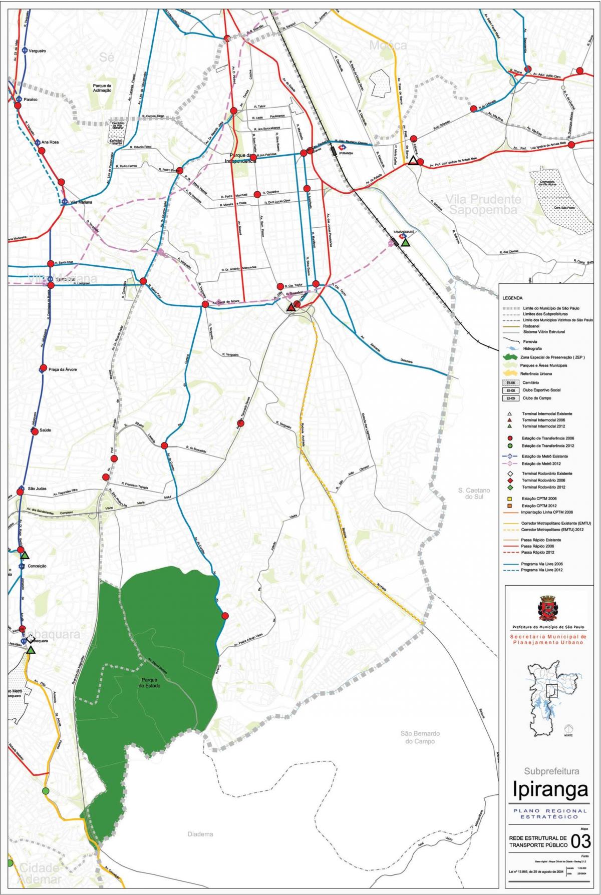 แผนที่ของ Ipiranga São Paulo-สาธารณะ transports