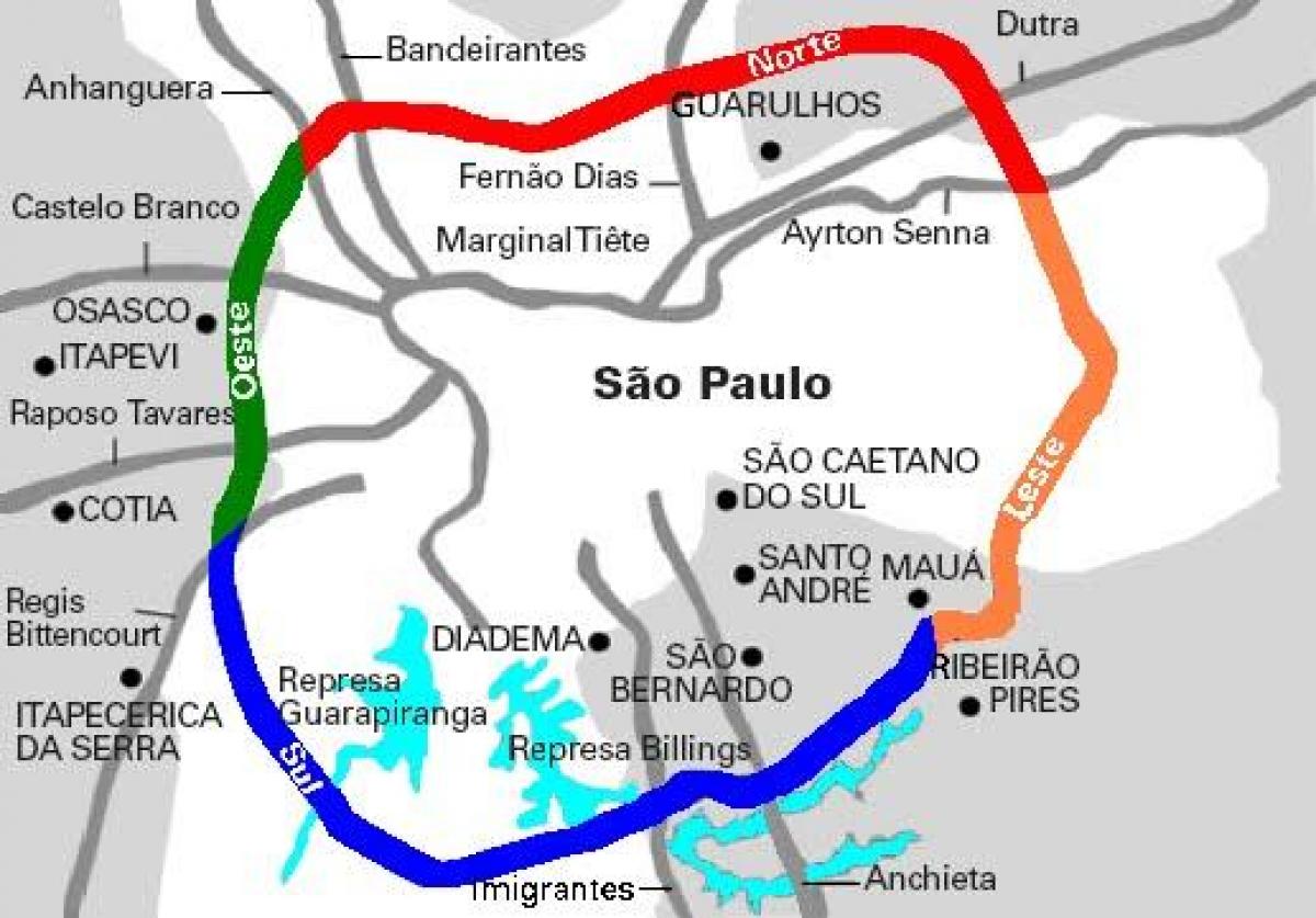 แผนที่ของ Mário Covas ทางหลวง-SP 21