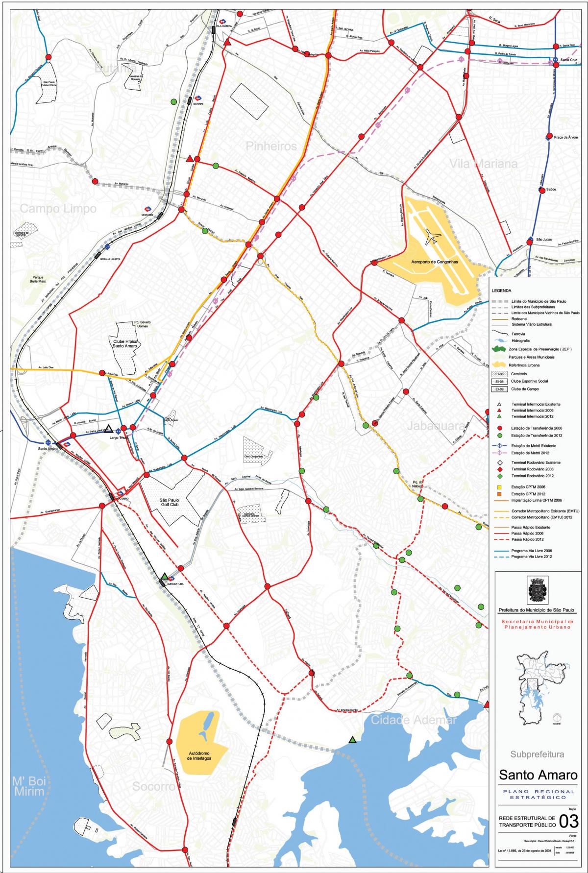 แผนที่ของ Santo Amaro São Paulo-สาธารณะ transports