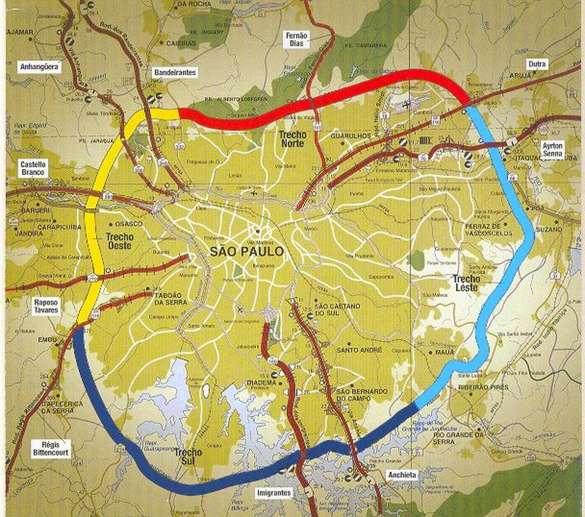 แผนที่ของ São Paulo beltway