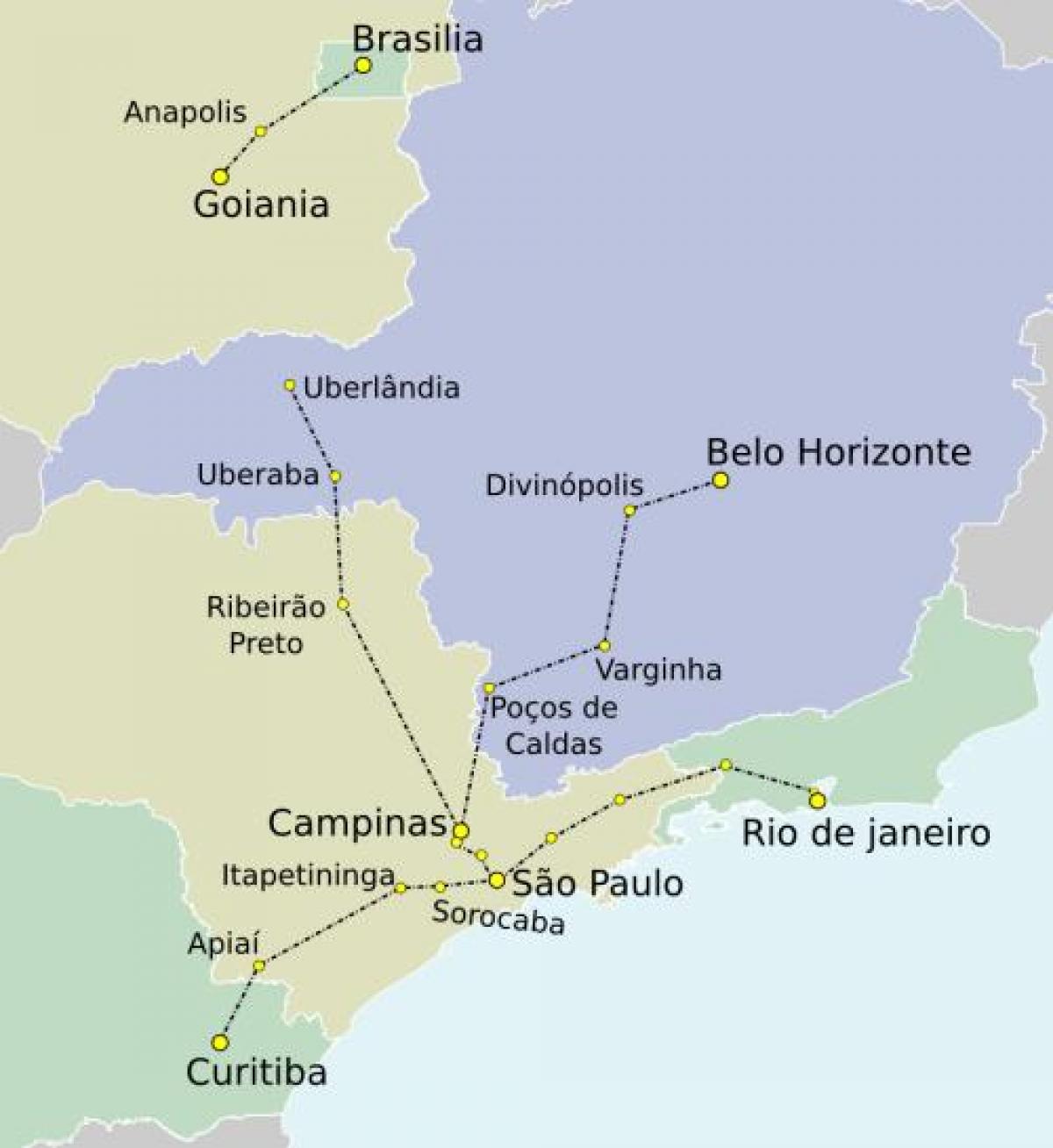 แผนที่ของ São Paulo TAV