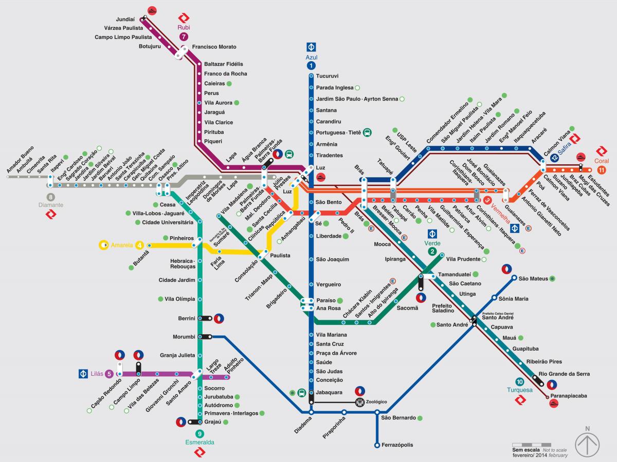 แผนที่ของ São Paulo transports