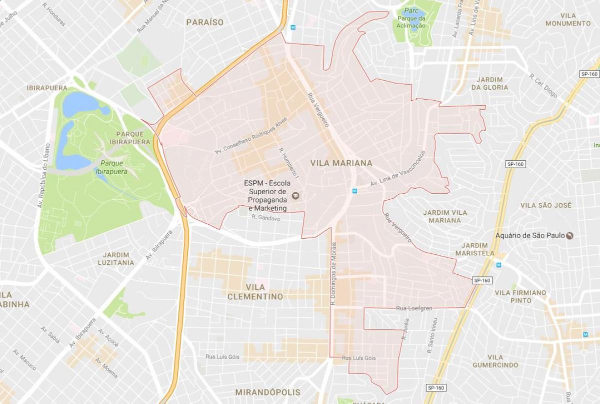 แผนที่ของ Vila มาเรียน่า São Paulo