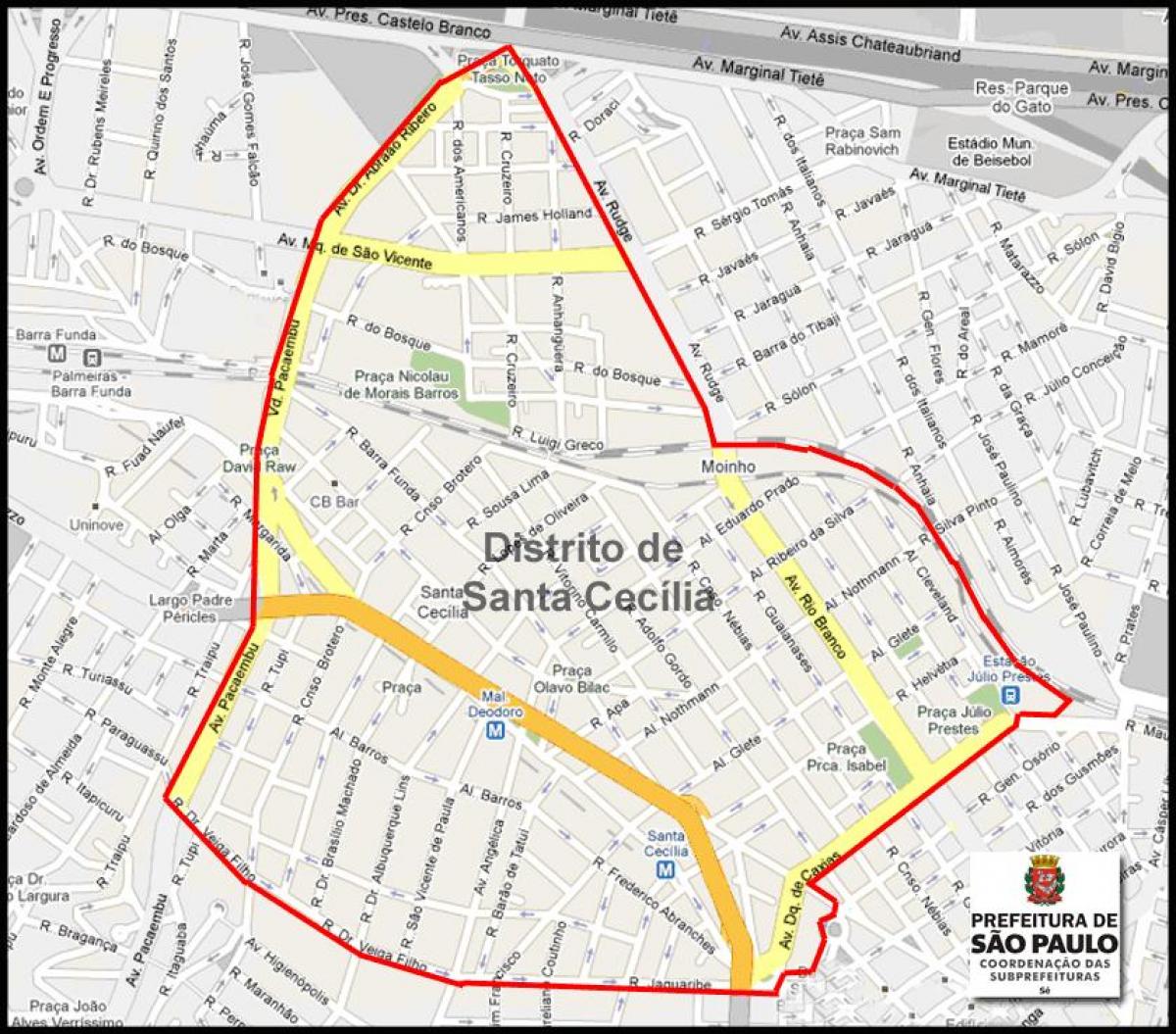 แผนที่ของซานต้า Cecília São Paulo