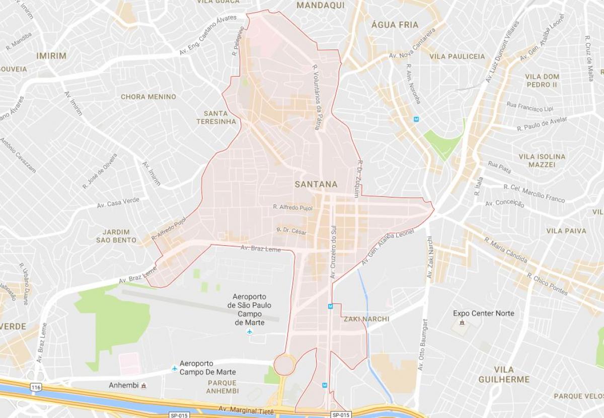 แผนที่ของซานทาน่า São Paulo