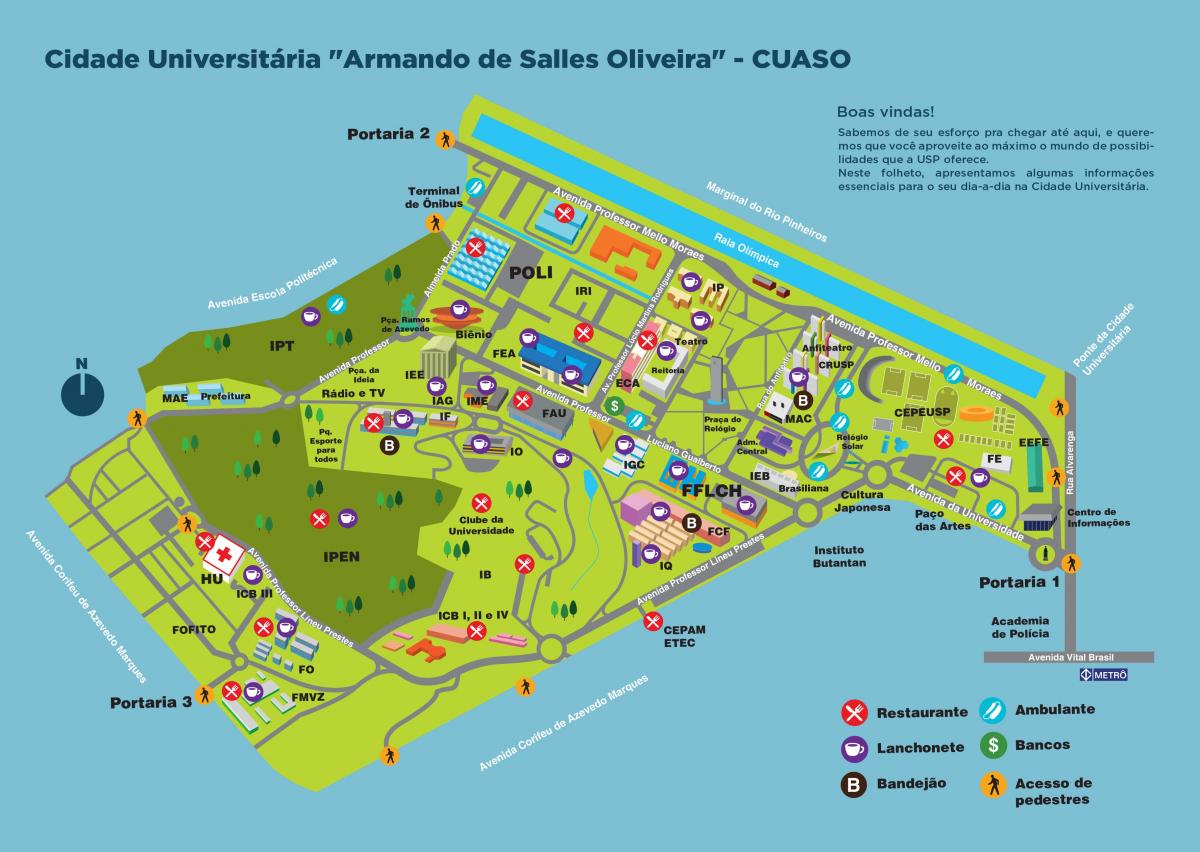 แผนที่ของมหาวิทยาลัยอแมนโดหมอนวดอันดับหเดอ Salles Oliveira-CUASO