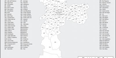 แผนที่ของ districts. kgm São Paulo