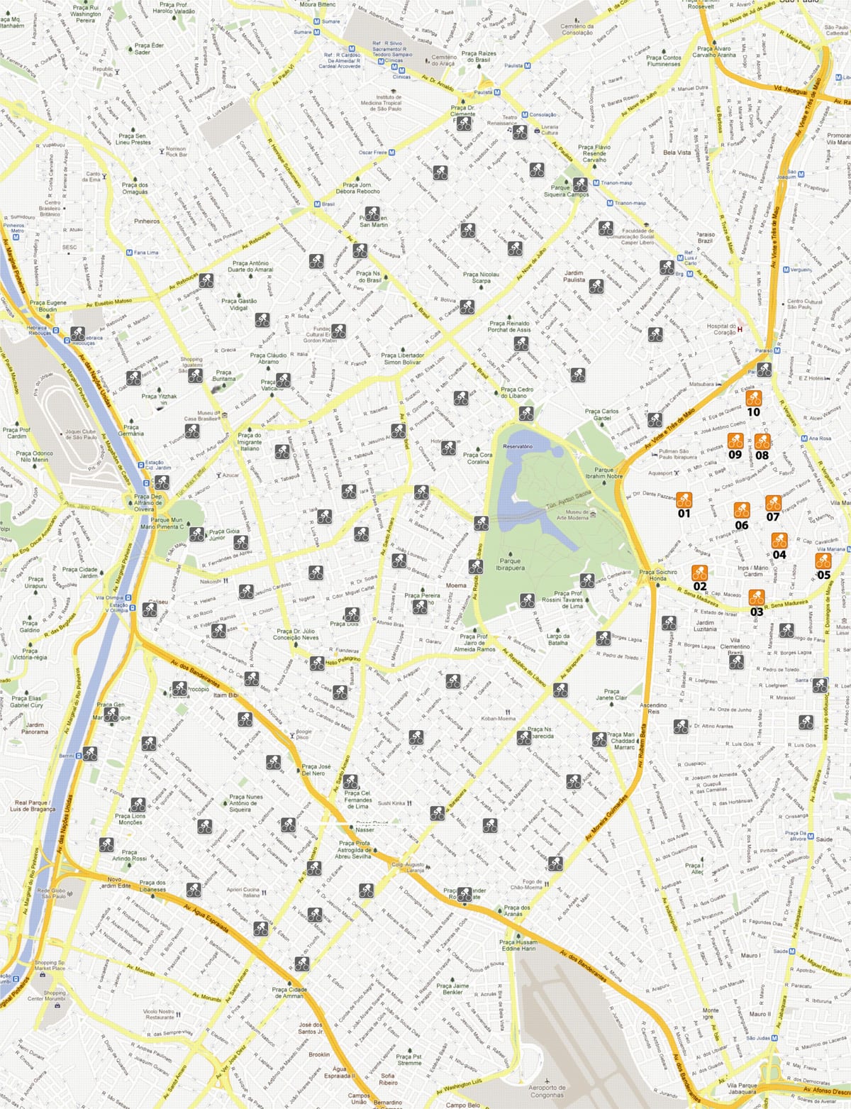 แผนที่ของจักรยาน Sampa