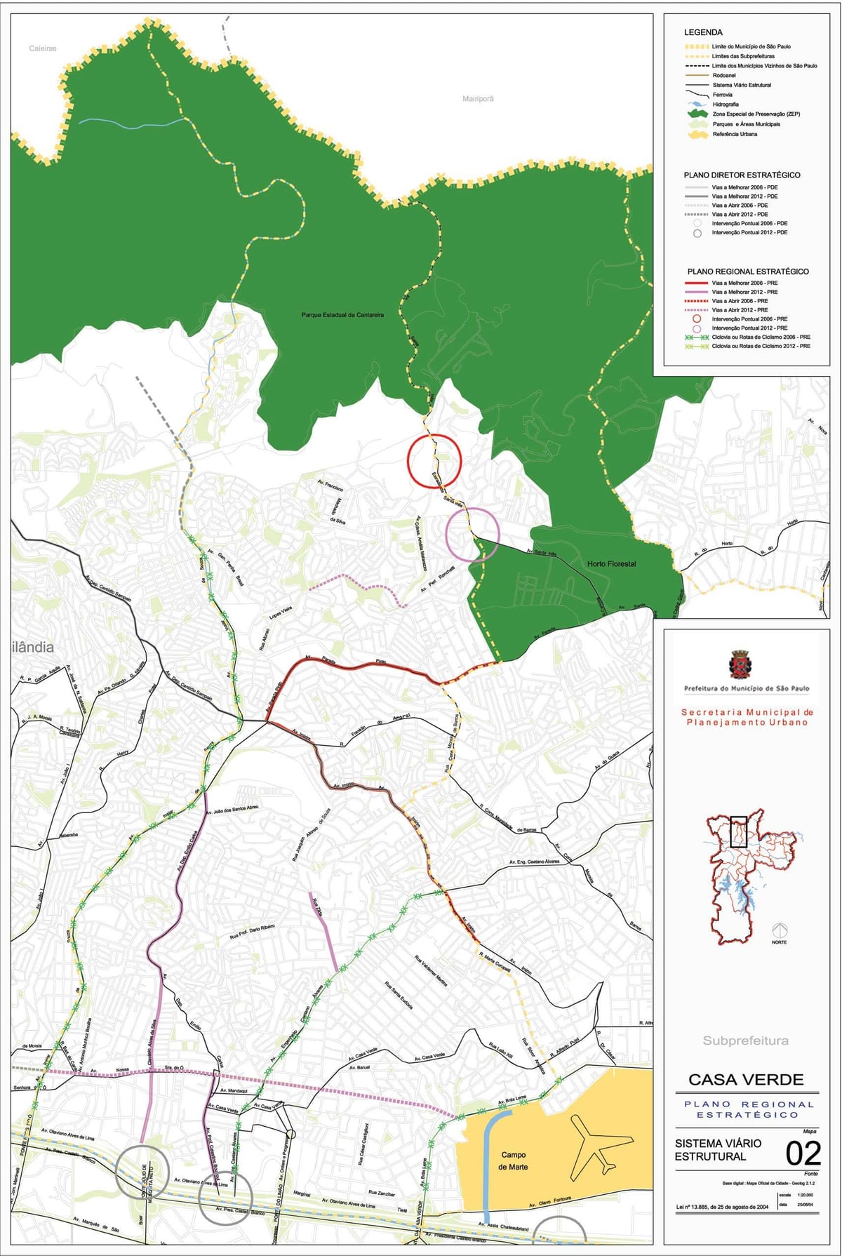แผนที่ของคาซ่าต้าเวอร์ São Paulo-ถนน
