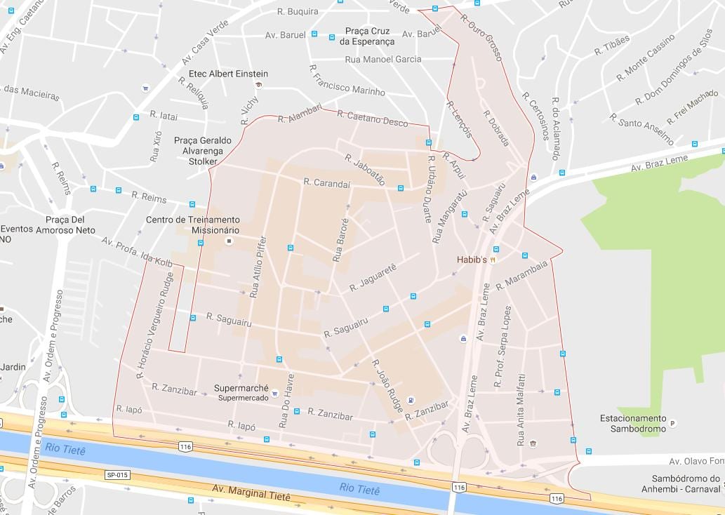 แผนที่ของคาซ่าต้าเวอร์ São Paulo
