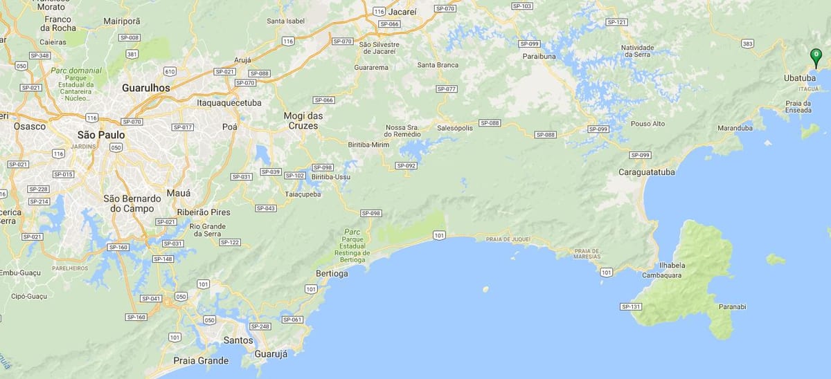 แผนที่ของชายหาด Barra Seca