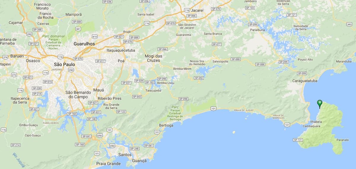 แผนที่ของชายหาด Barreiros