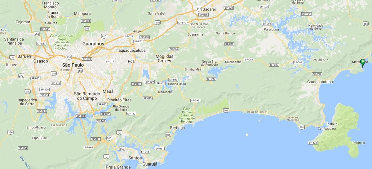 แผนที่ของชายหาด Caçandoquinha