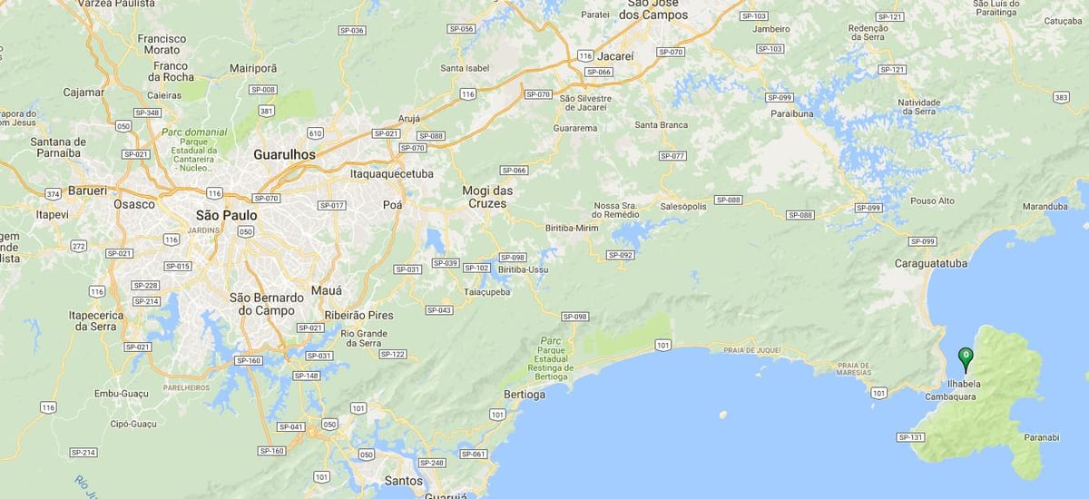 แผนที่ของชายหาด Engenho Dágua