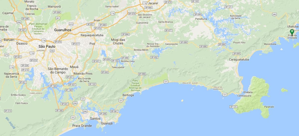 แผนที่ของชายหาด Enseada