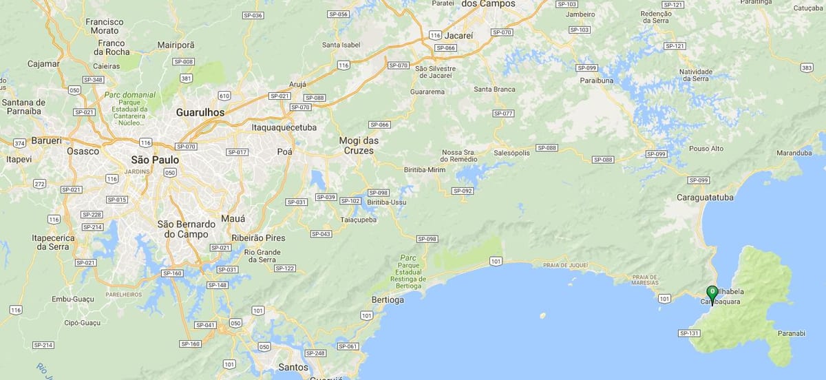 แผนที่ของชายหาด Feiticeira