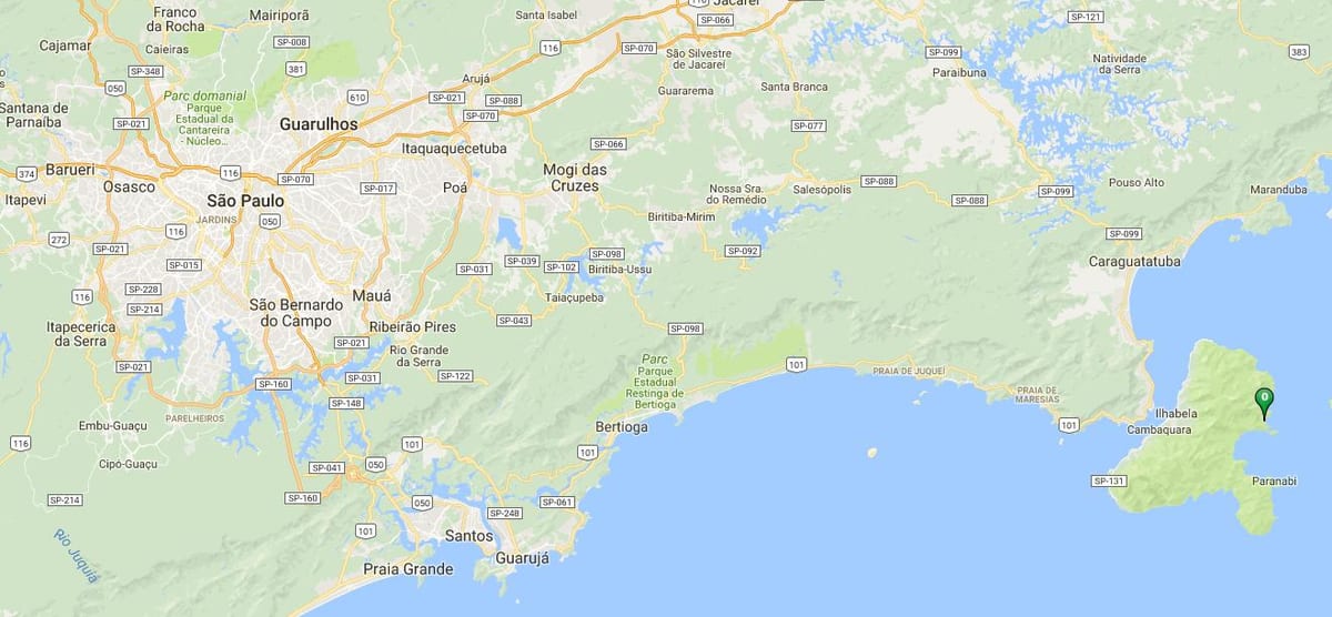 แผนที่ของชายหาด Guanxuma