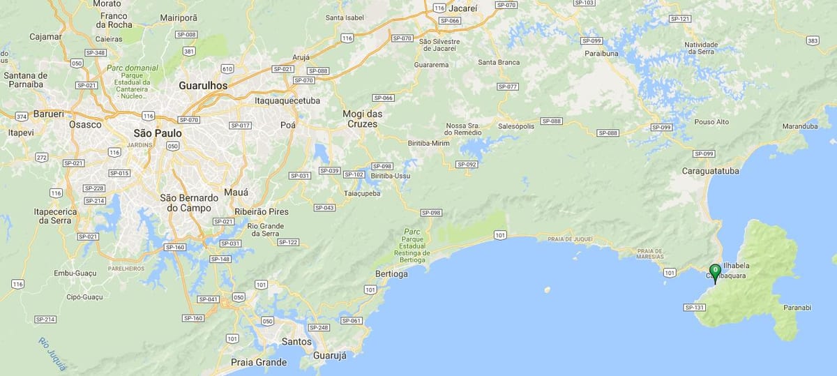 แผนที่ของชายหาด Julião