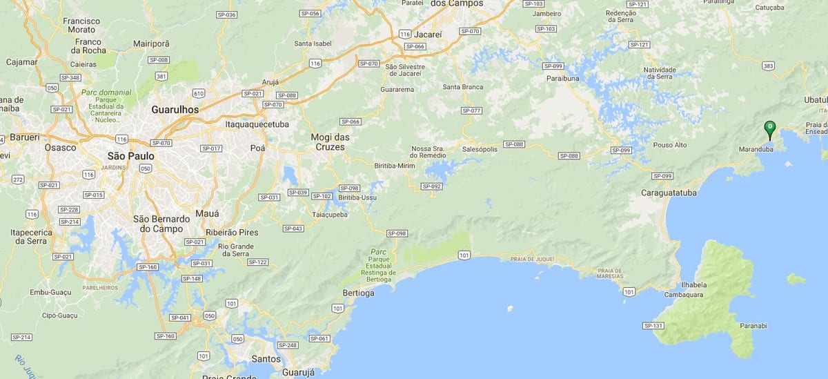 แผนที่ของชายหาด Lagoinha