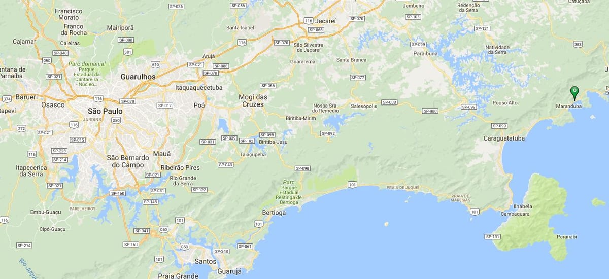 แผนที่ของชายหาด Oeste
