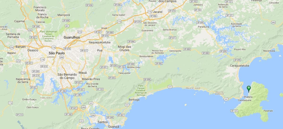 แผนที่ของชายหาด Pequeá