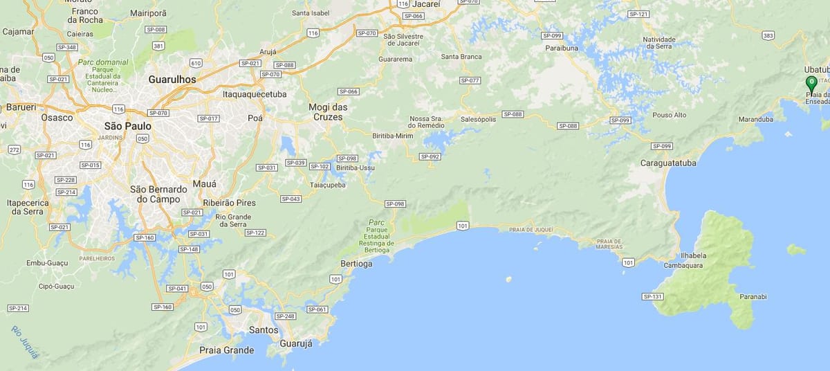 แผนที่ของชายหาด Perequê Mirim