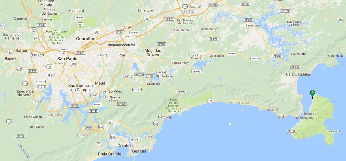 แผนที่ของชายหาด Ponta Azeda