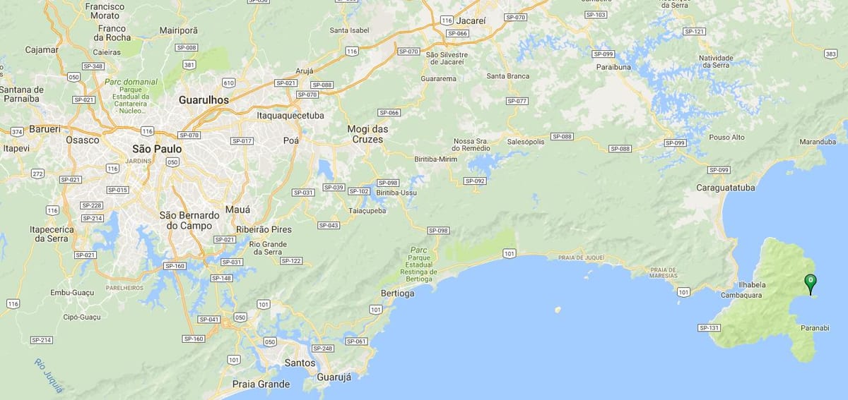 แผนที่ของชายหาด Saco ทำ Eustáquio
