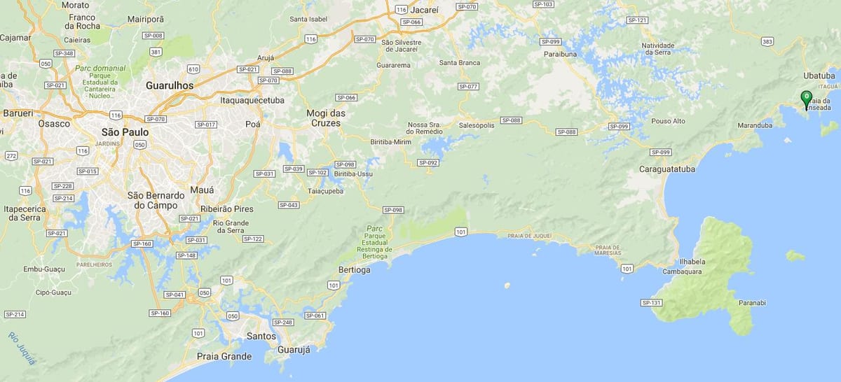 แผนที่ของชายหาด Saco อัยการ Ribeira