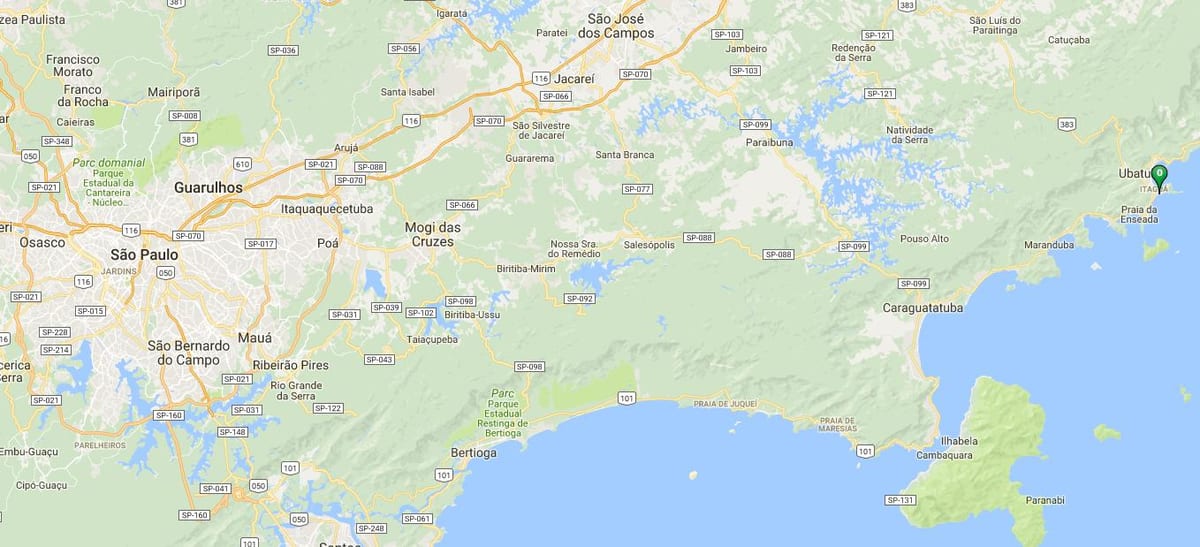 แผนที่ของชายหาด Tenório