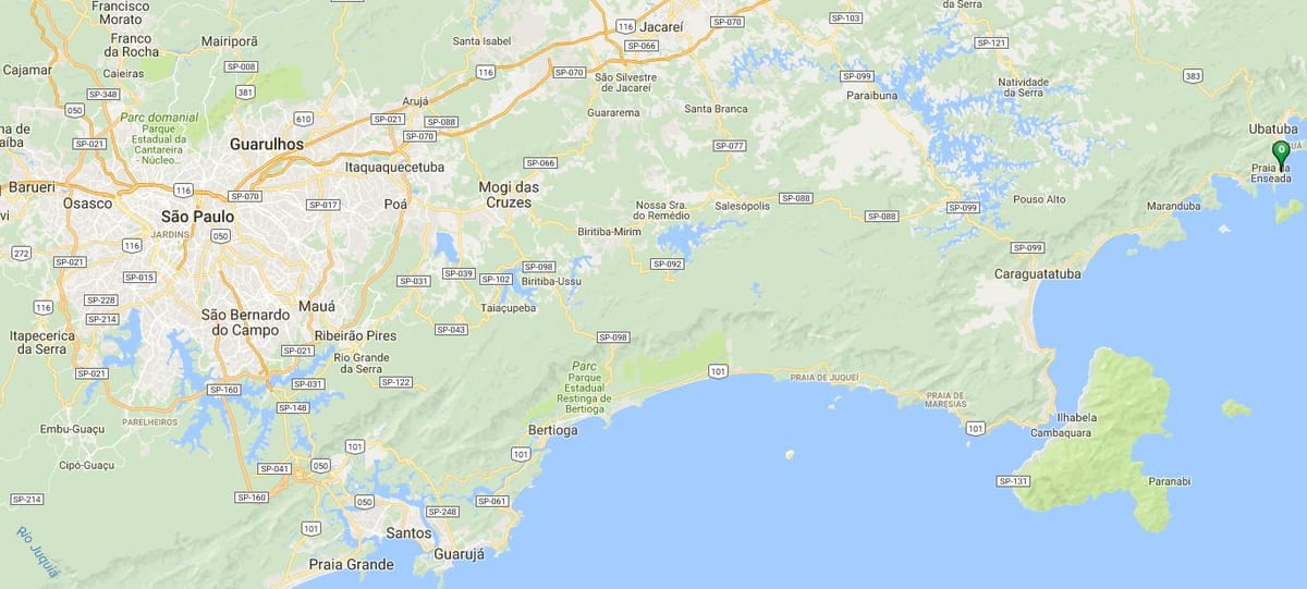 แผนที่ของชายหาด Toninhas
