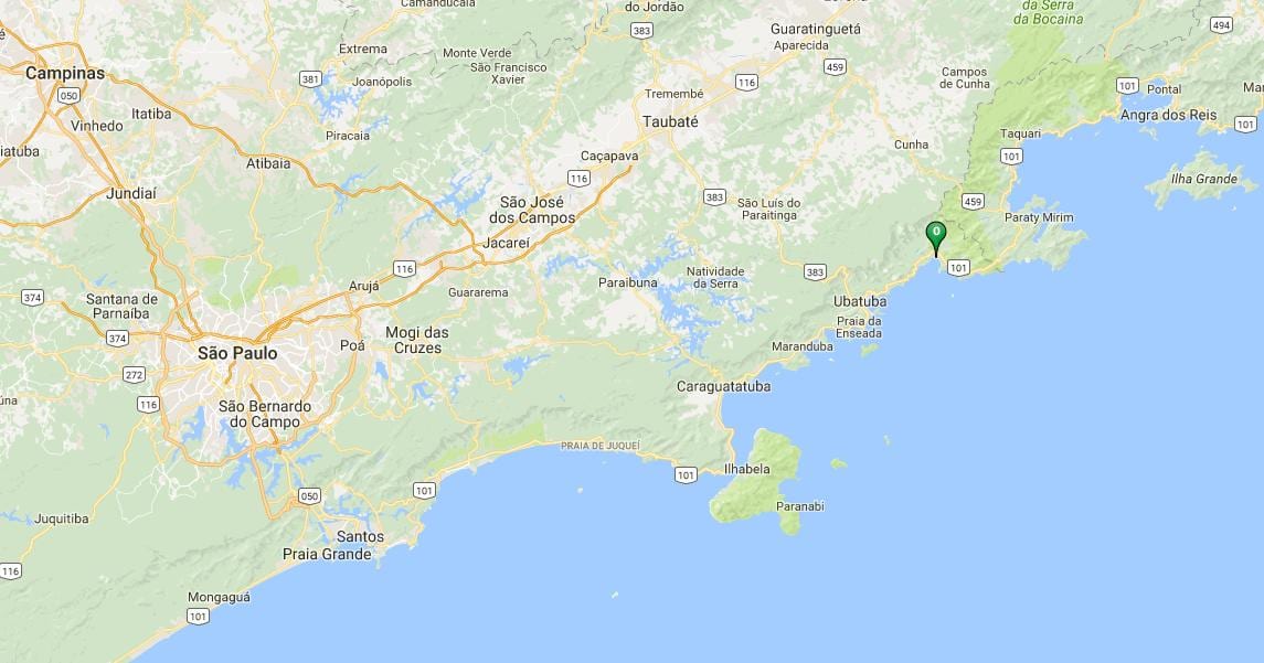 แผนที่ของชายหาด Ubatumirim