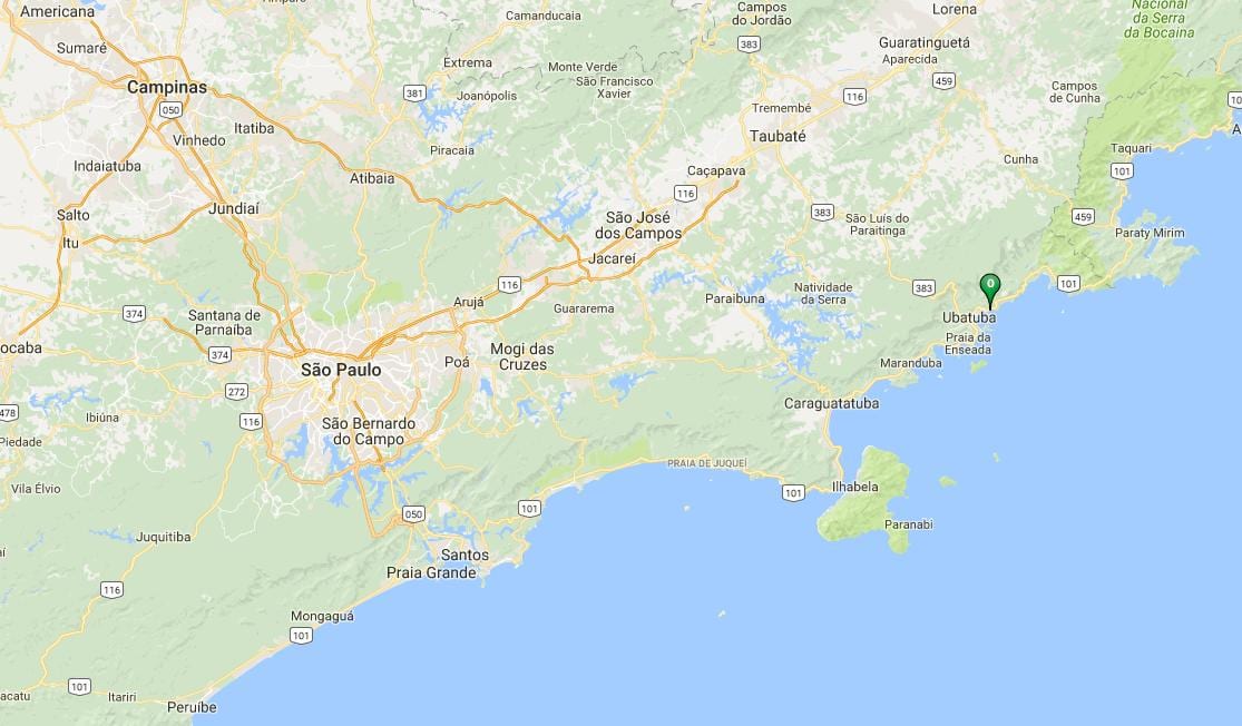 แผนที่ของชายหาด Vermelha ทำ portugal_ regions. kgm