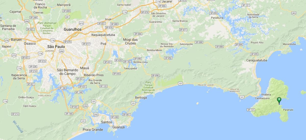 แผนที่ของชายหาด Vermelha