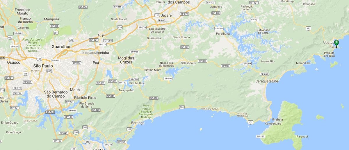 แผนที่ของชายหาด Vermelha