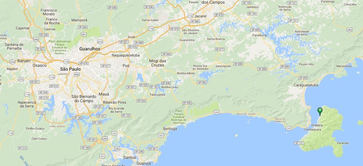 แผนที่ชายหาดของซานต้า Tereza