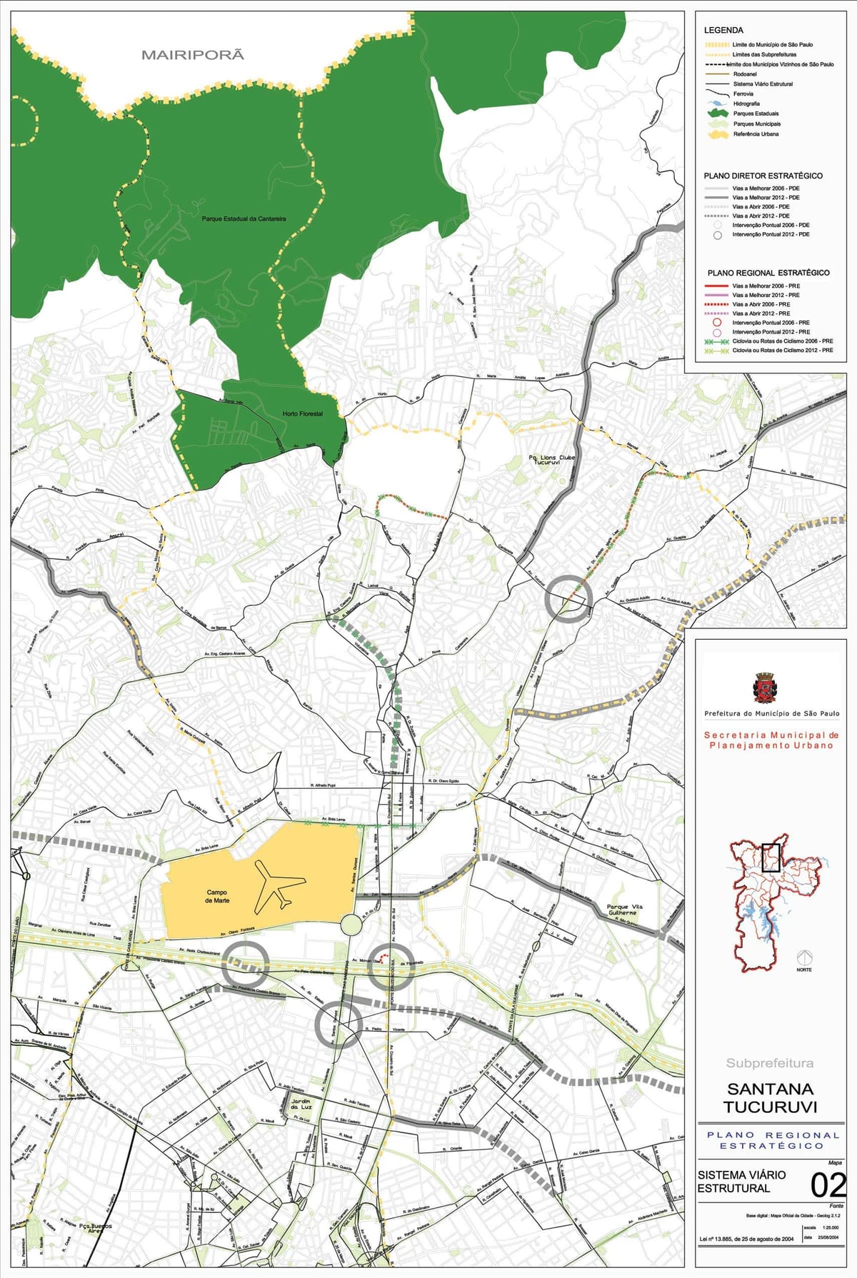 แผนที่ของซานทาน่า São Paulo-ถนน