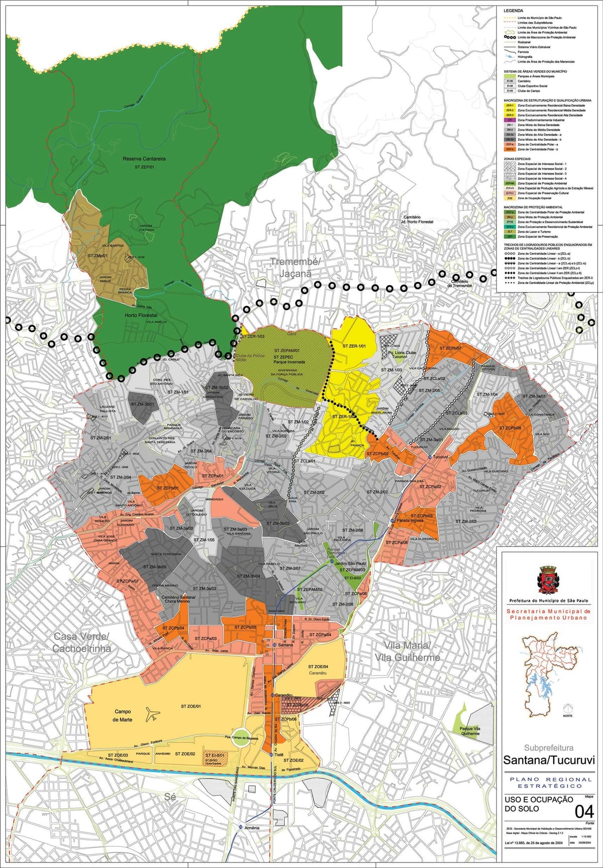 แผนที่ของซานทาน่า São Paulo-มีอาชีพของที่ดิน
