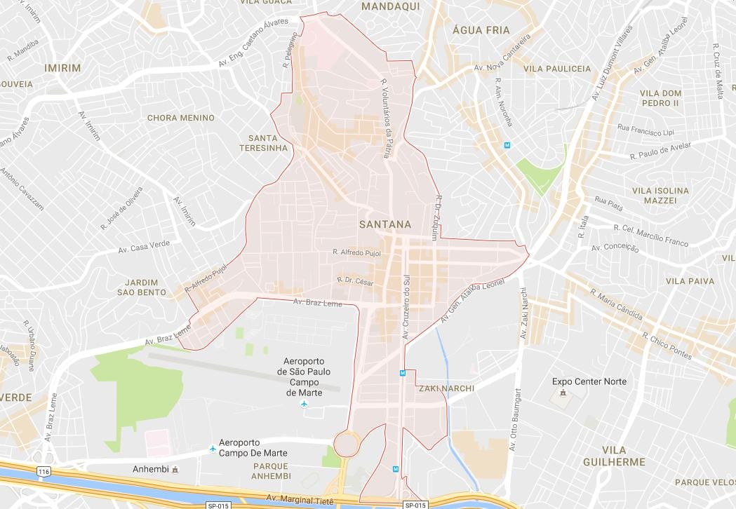 แผนที่ของซานทาน่า São Paulo