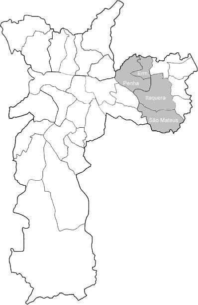แผนที่ของเขต Leste 1 São Paulo