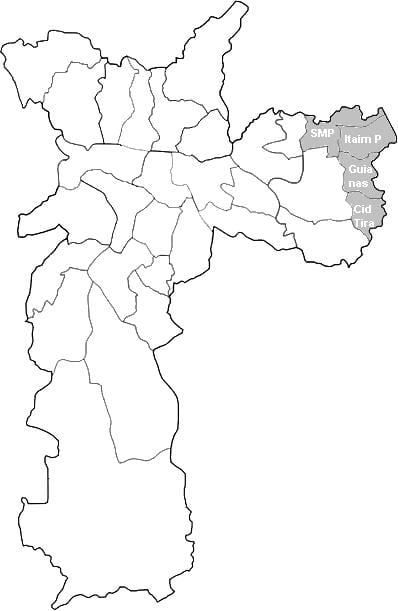แผนที่ของเขต Leste 2 São Paulo
