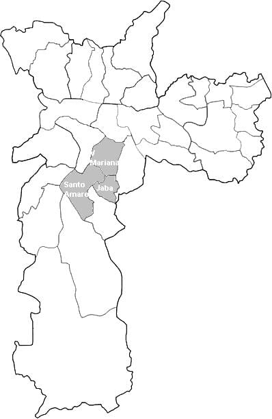 แผนที่ของเขต portugal_ regions. kgm-Sul São Paulo