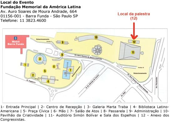 แผนที่ของภาษาละตินอเมริกาอนุสรณ์ São Paulo