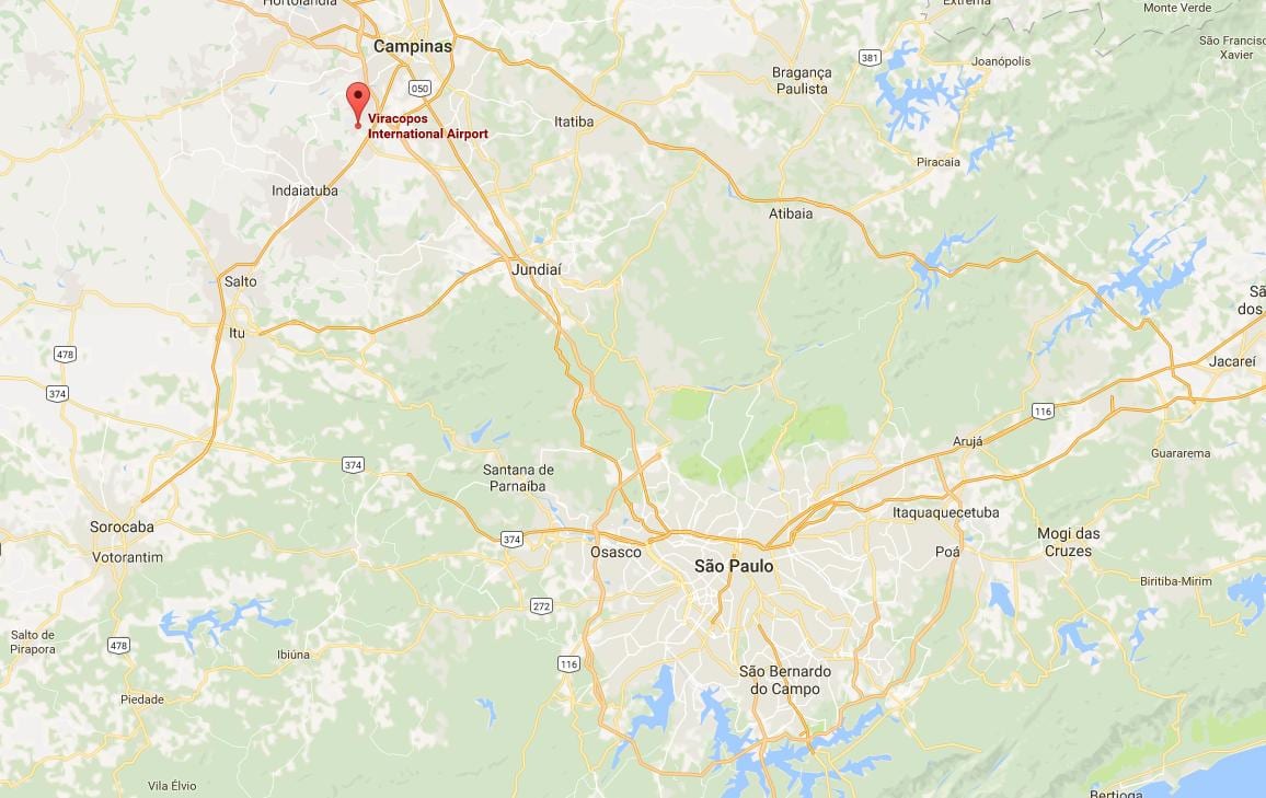 แผนที่ของสนามบินระหว่างประเทศ Campinas