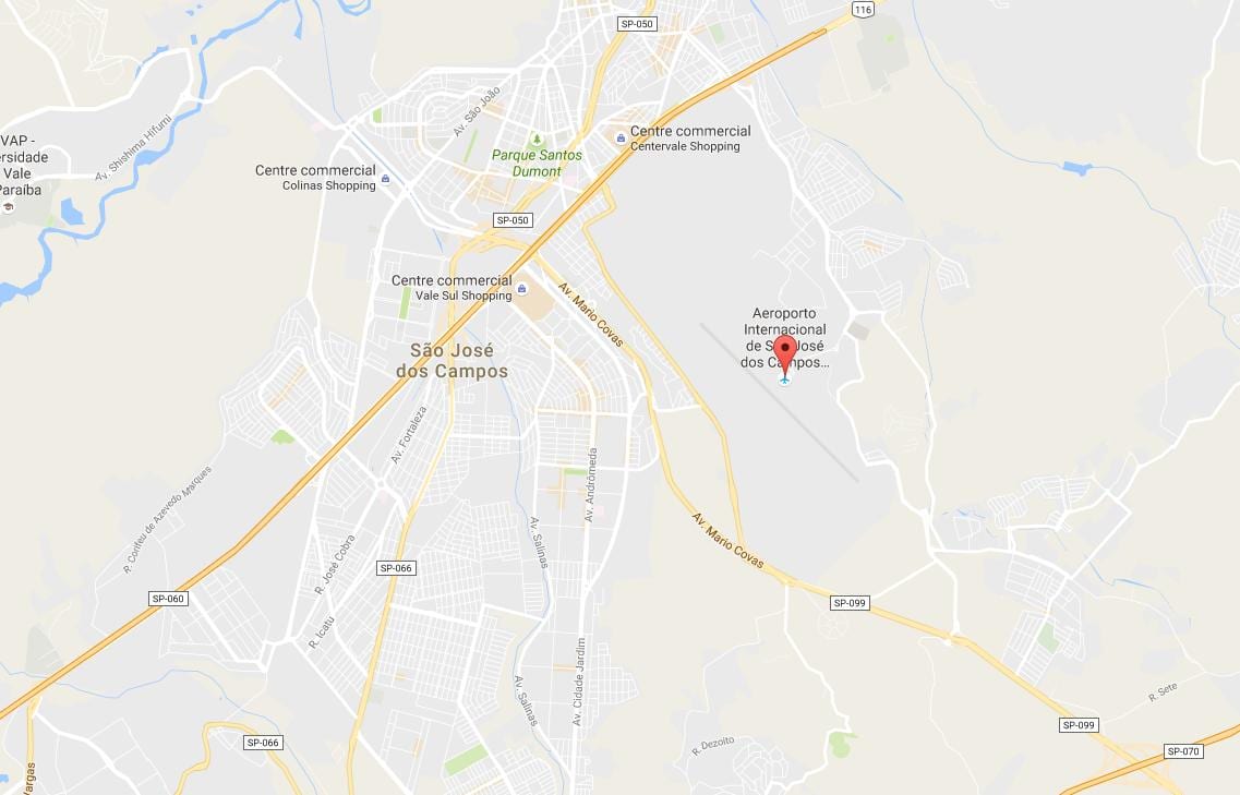 แผนที่ของสนามบินระหว่างประเทศ São José สิ่งที่จะทำที่แคมโพส