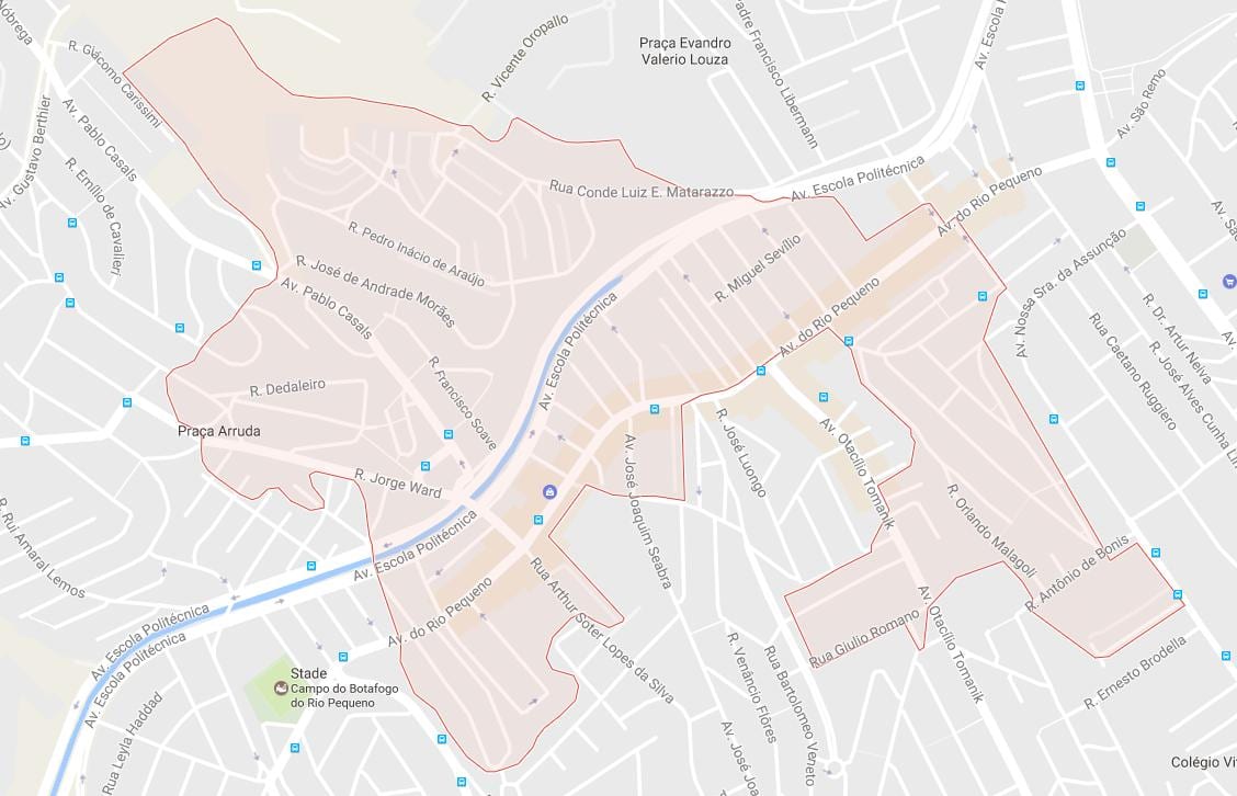 แผนที่ของริโอ Pequeno São Paulo