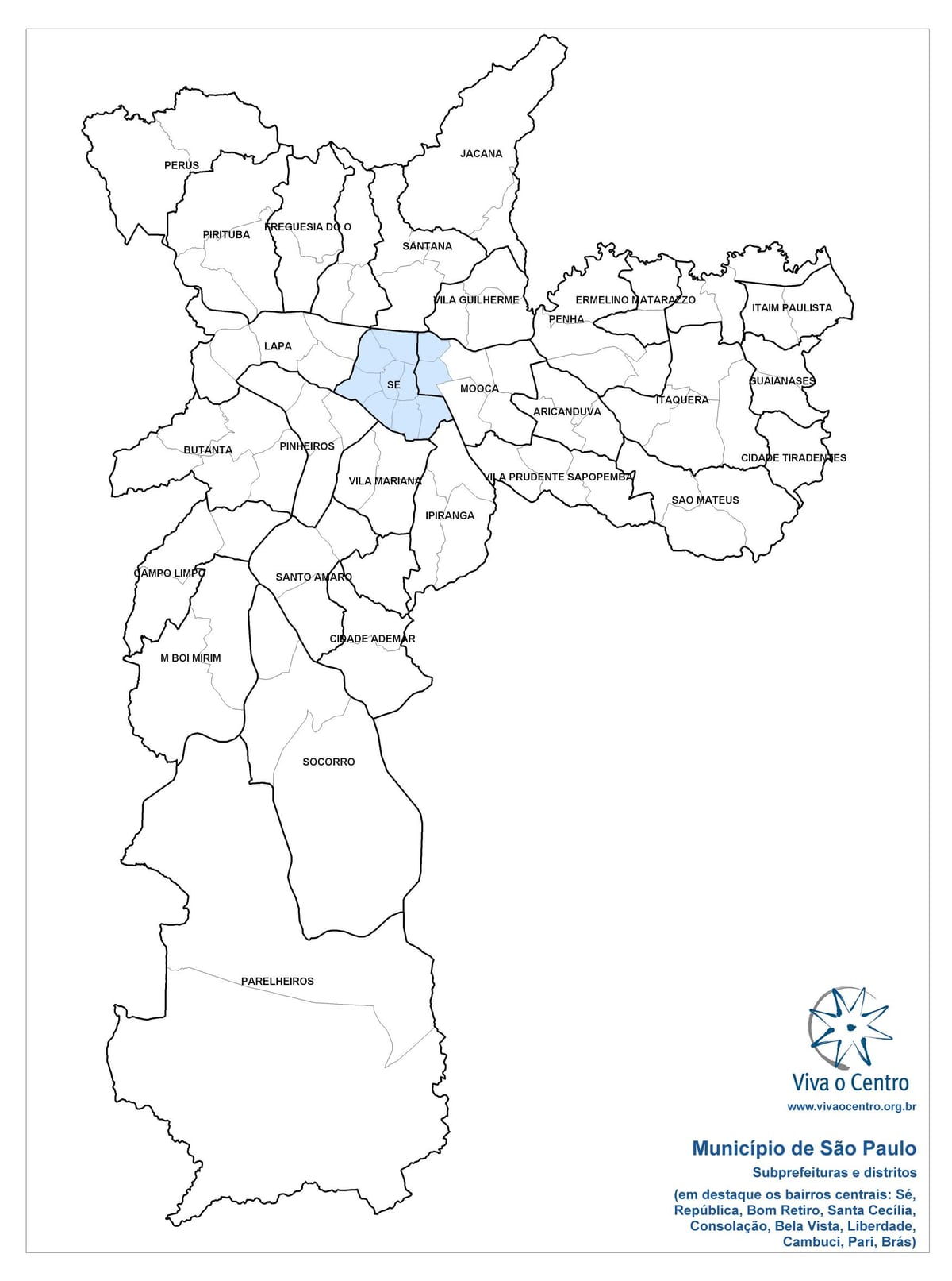 แผนที่ของกลางเขต São Paulo